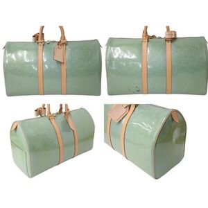 Louis Vuitton Boston Bag Green Mercer Monogram Vernis